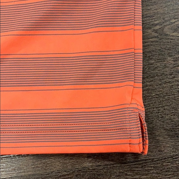 NWT Under Armour Striped Golf Polo- orange/gry - Picture 5 of 6